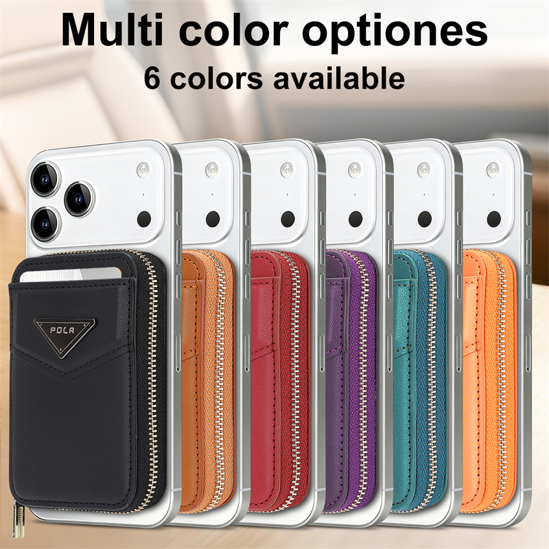 Leather Wallet Card Holder Phone Cover - Capa Carteira com Zíper e Suporte