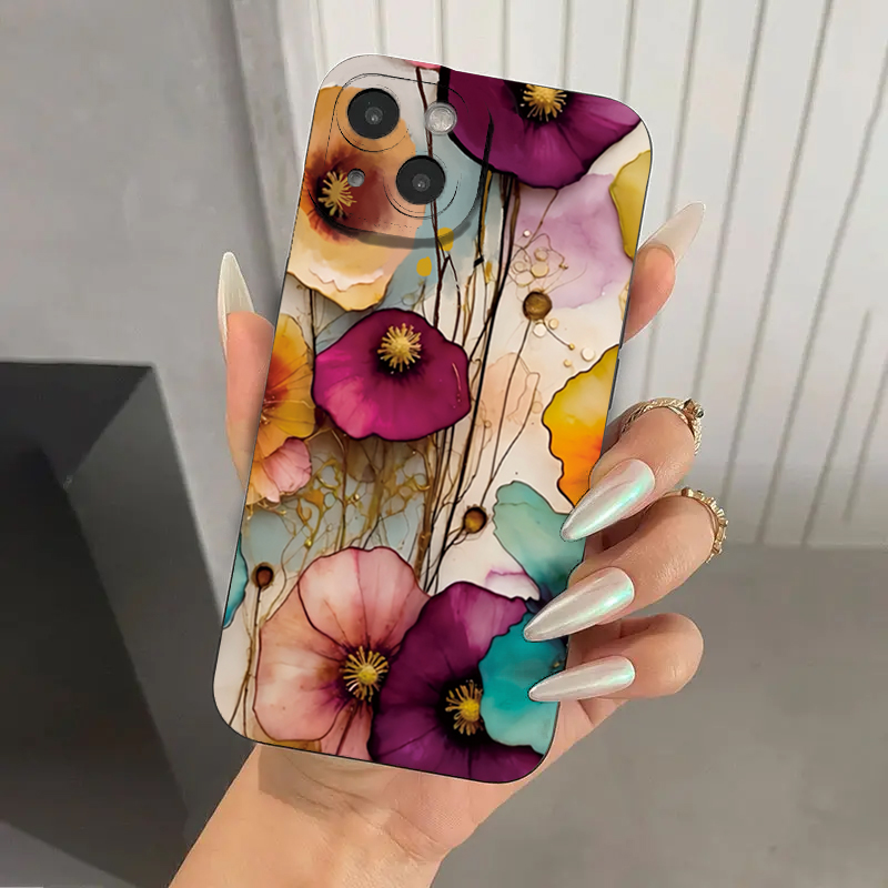 Vintage Floral Pattern Soft Case - Capa protetora de telefone tpu macio