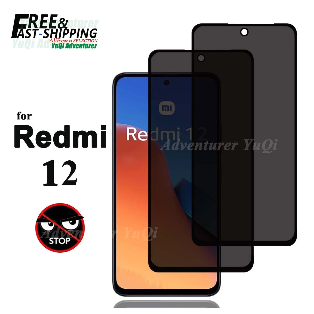 Anti Spy Privacy Glass Case - Protetor de tela anti-espião para Xiaomi