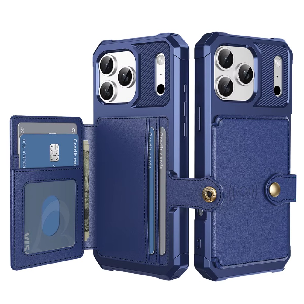 Leather Wallet Card Holder Phone Cover - Capa de Telefone com Porta-Cartões para
