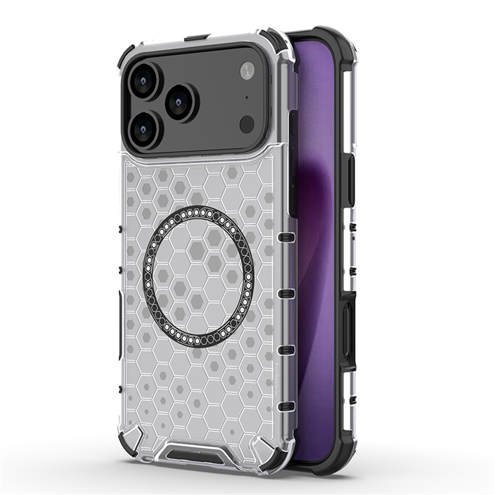 Clear Shockproof Bumper Case - Luxo claro favo de mel armadura
