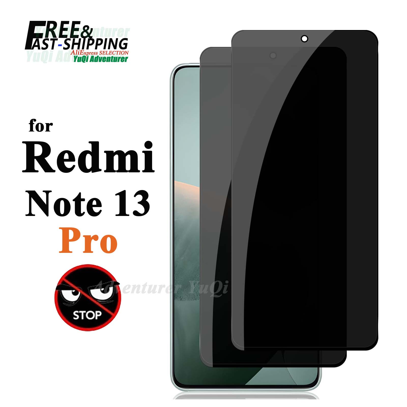 Anti Spy Privacy Glass Case - Protetor de tela anti-espião para redmi