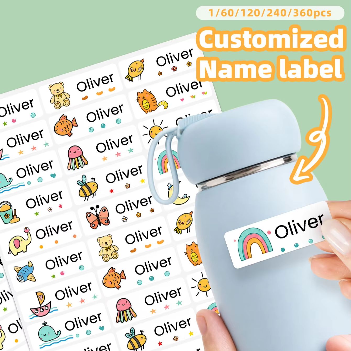 Power Banks - 1-360PCS Adesivos Personalizados à Prova d'Água