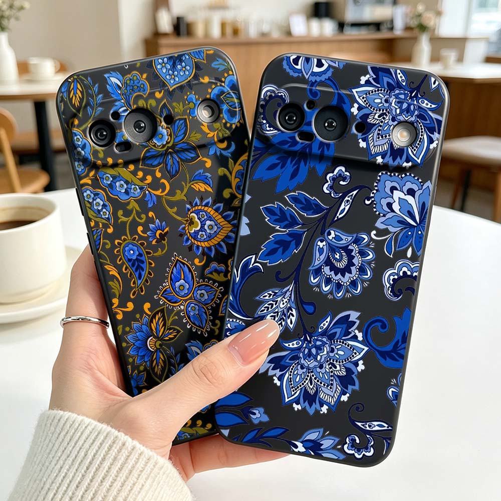 Vintage Floral Pattern Soft Case - Capa de Silicone com Design Vintage