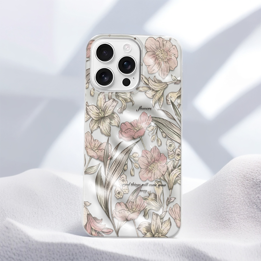 Vintage Floral Pattern Soft Case - Capa de Telefone Macia em TPU