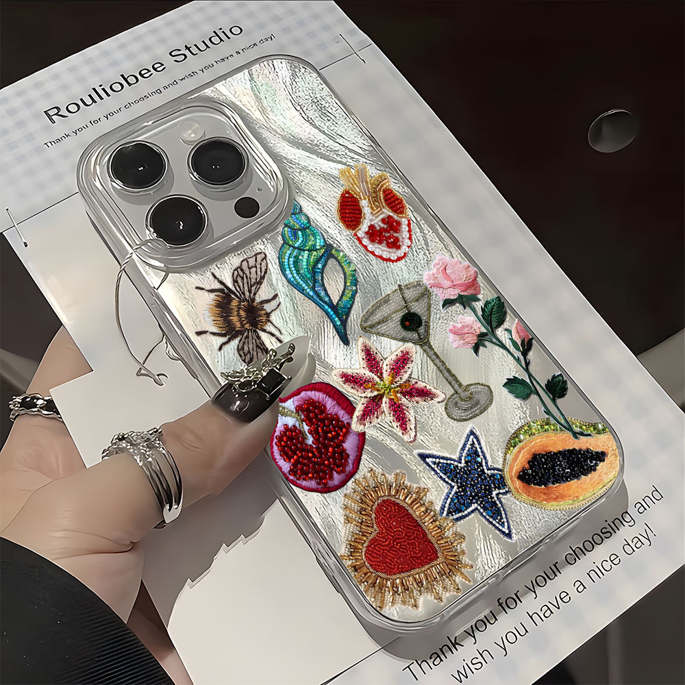 Vintage Floral Pattern Soft Case - Capa de Celular com Estampa de