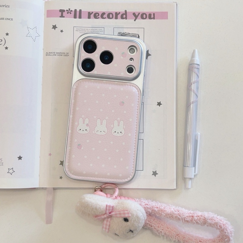 Cute Cartoon Wrist Strap Silicone Case - Capa de Telefone de Couro com