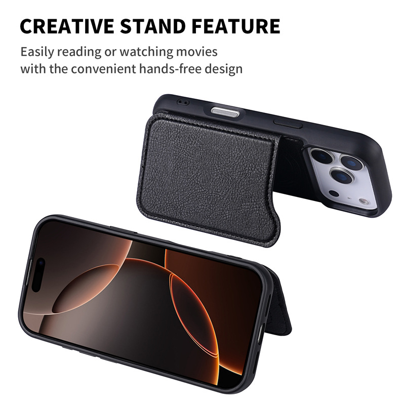 Para magsafe magnético flip co - Leather Wallet Card Holder Phone Cover avaliação e preço