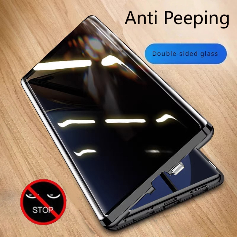 Capa de telefone de metal vidr - Anti Spy Privacy Glass Case avaliação e preço