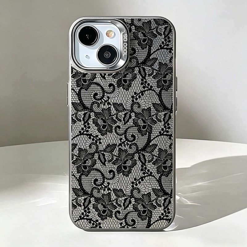 Capa de Telefone Vintage Preta - Vintage Floral Pattern Soft Case avaliação e preço