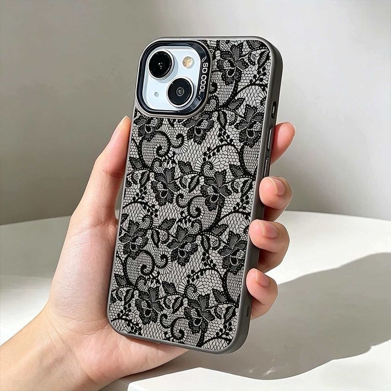 Capa de Telefone Vintage Preta - Vintage Floral Pattern Soft Case avaliação e preço