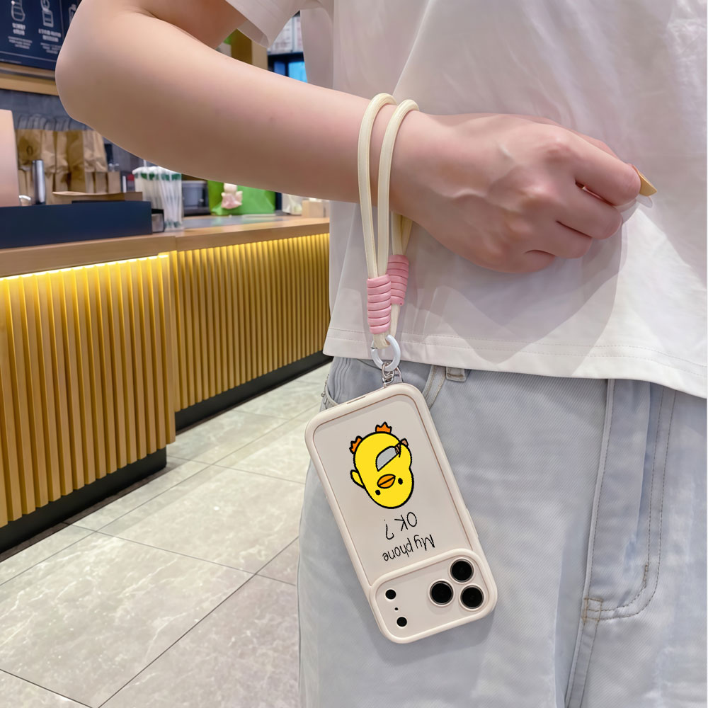 Capa de Celular com Alça de Pu - Cute Cartoon Wrist Strap Silicone Case avaliação e preço
