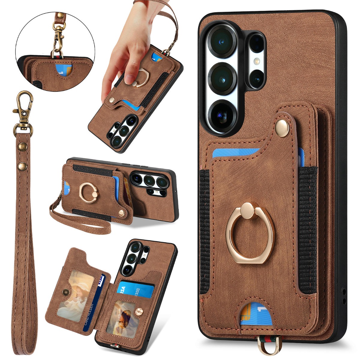 Capa de Telefone para Samsung  - Leather Wallet Card Holder Phone Cover avaliação e preço