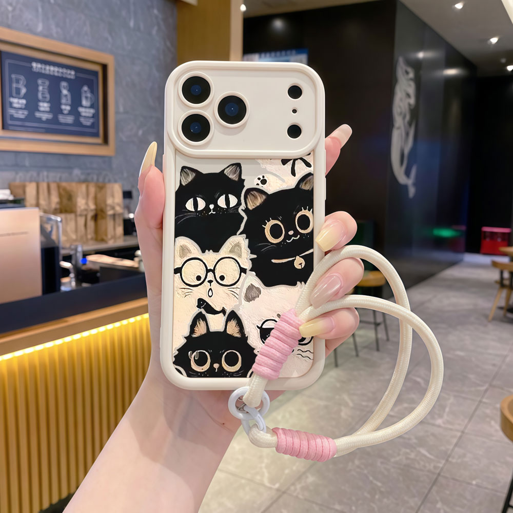 Capa de Celular Antichoque com - Cute Cartoon Wrist Strap Silicone Case avaliação e preço
