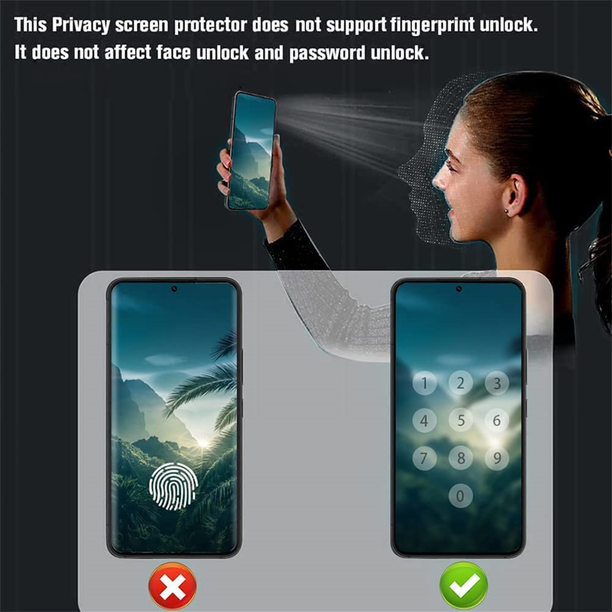 Protetor de tela anti-espião p - Anti Spy Privacy Glass Case avaliação e preço