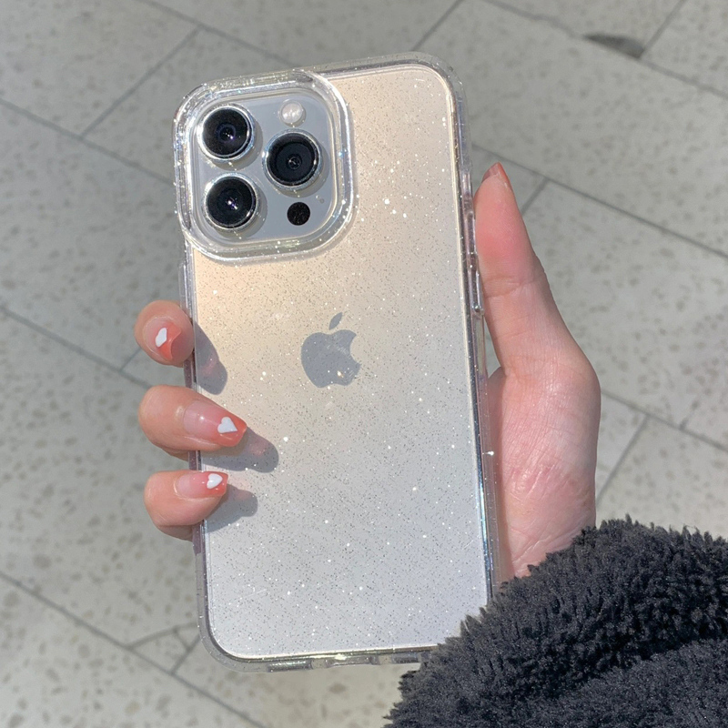 Transparente simples glitter c - Clear Shockproof Bumper Case avaliação e preço