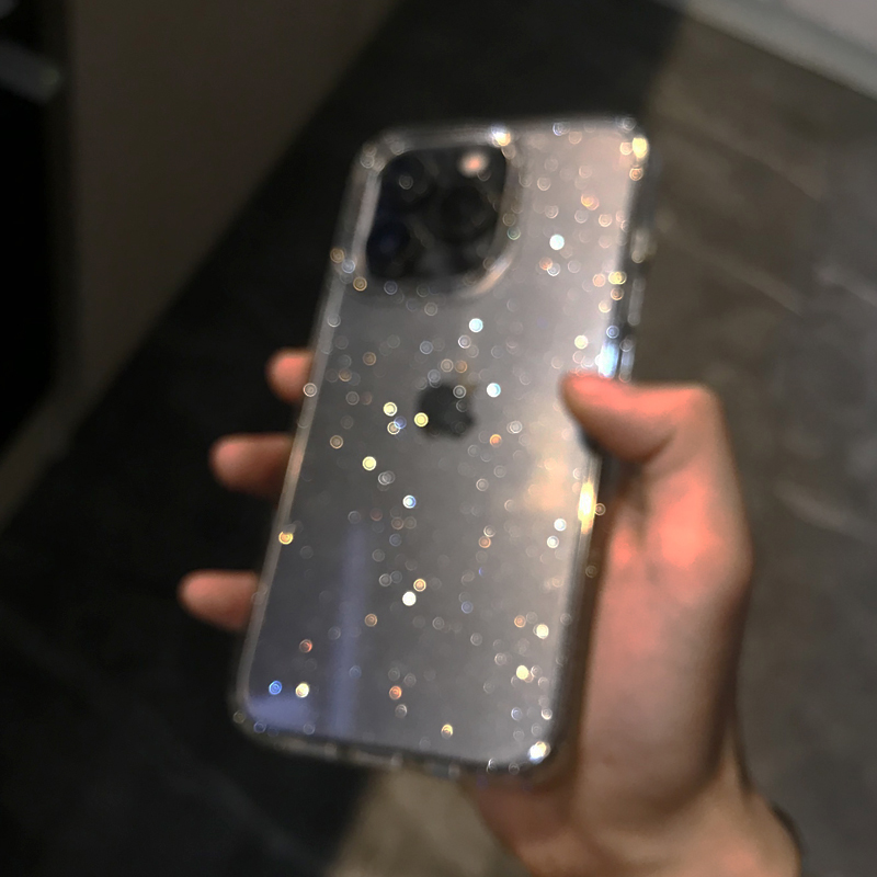 Transparente simples glitter c - Clear Shockproof Bumper Case avaliação e preço