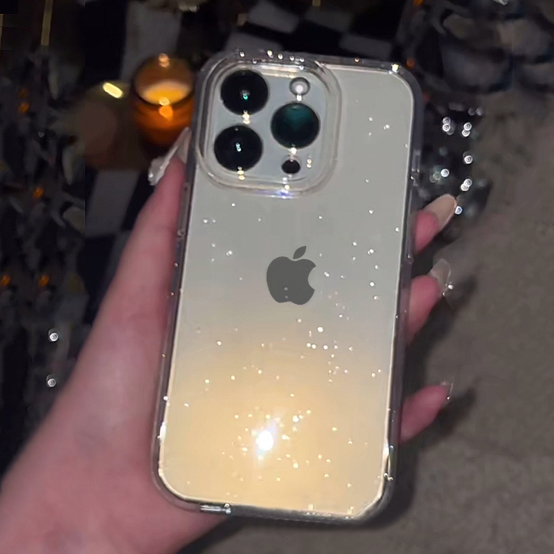 Transparente simples glitter c - Clear Shockproof Bumper Case avaliação e preço