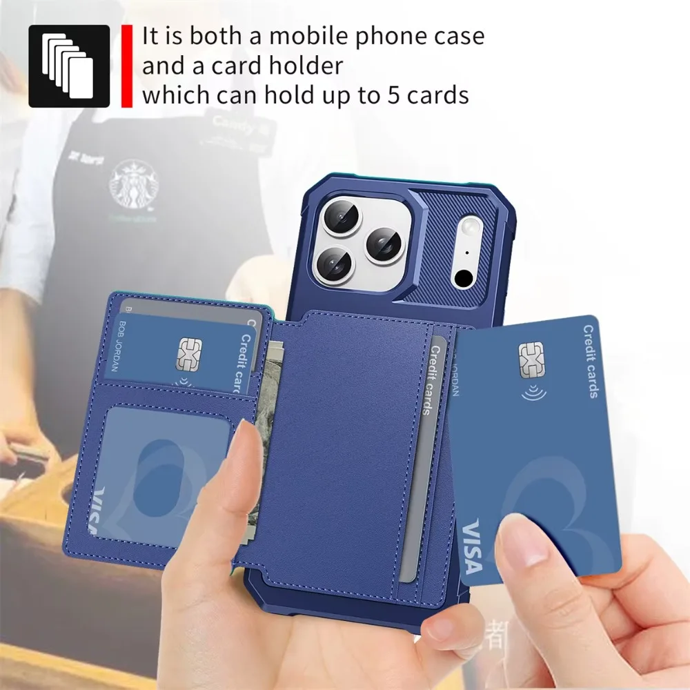 Capa de Telefone com Porta-Car - Leather Wallet Card Holder Phone Cover avaliação e preço