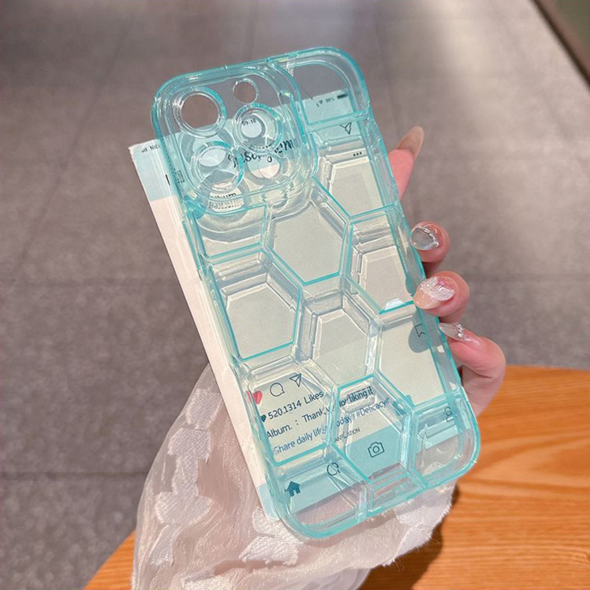 Favo de mel padrão de futebol  - Clear Shockproof Bumper Case avaliação e preço