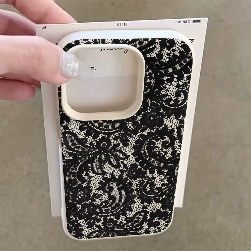 Capa de Celular Preta Vintage  - Vintage Floral Pattern Soft Case avaliação e preço