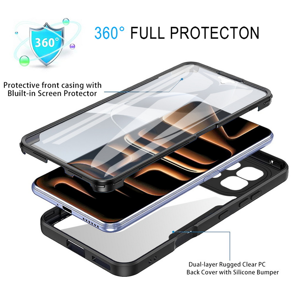 Luxuoso Transparente 360 °   C - Heavy Duty 360 Full Body Protective Case avaliação e preço