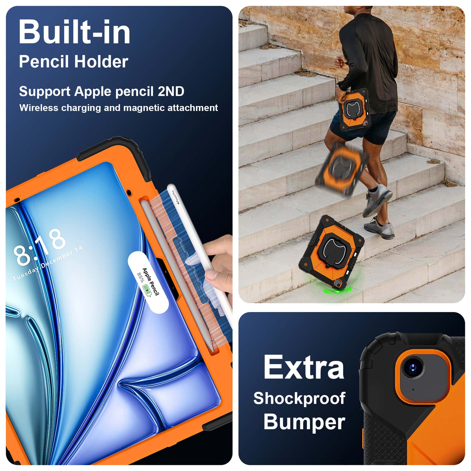 Capa para iPad Pro 13 M5 Air 1 - Heavy Duty 360 Full Body Protective Case avaliação e preço
