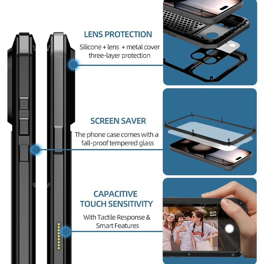 Capa de Telefone em Metal Resi - Heavy Duty 360 Full Body Protective Case avaliação e preço
