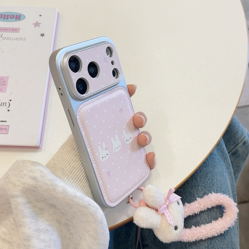 Capa de Telefone de Couro com  - Cute Cartoon Wrist Strap Silicone Case avaliação e preço
